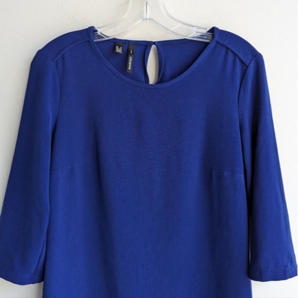 Mango royal blue 3/4 sleeve shift dress - Picture 3 of 6
